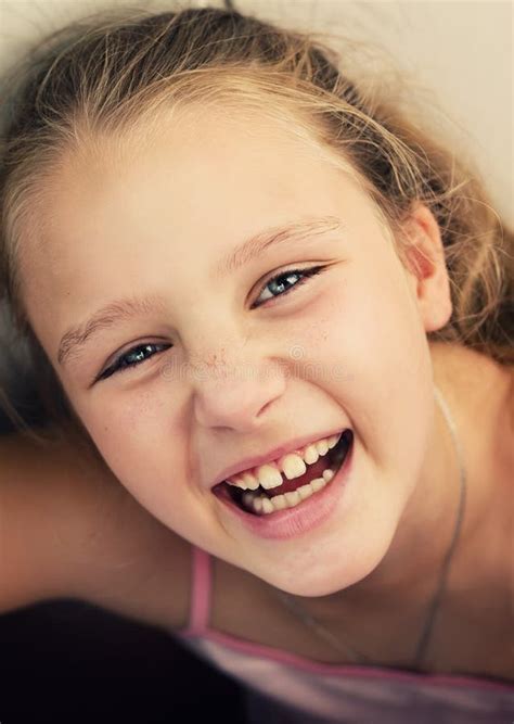 Happy Little Girl is Laughing Stock Image - Image of cheerful, charming ...