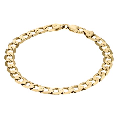 9ct Yellow Gold 8 Inch Curb Chain Bracelet | H.Samuel