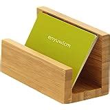 Amazon.com: Leicraft Bamboo Wood Business Card Holder, Professional ...