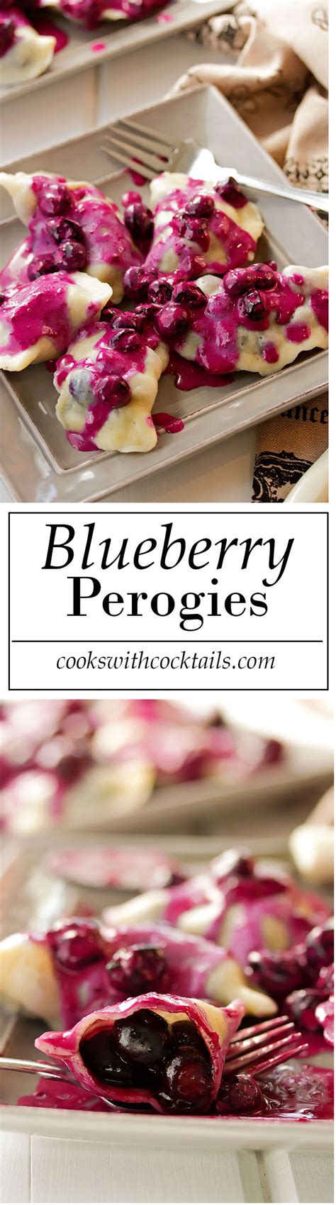 Homemade Blueberry Perogies with Blueberry Sour Cream Sauce