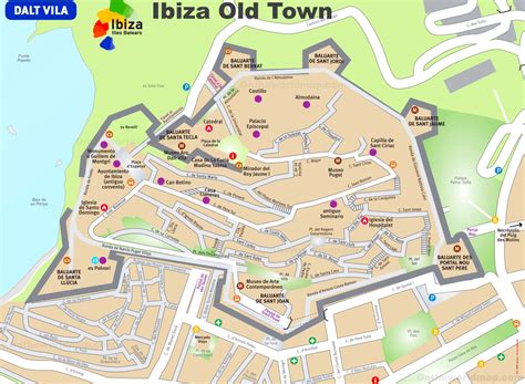 Ibiza Old Town Map (Dalt Vila) - Ontheworldmap.com