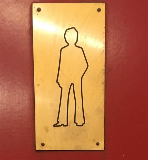 Men’s toilet sign from the 70’s complete with flares. : mildlyinteresting