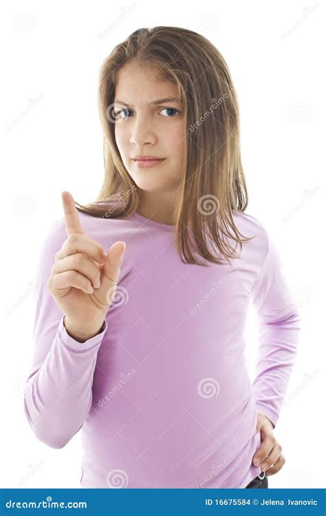 Teenage Girl Pointing Finger With Attitude Stock Images - Image: 16675584