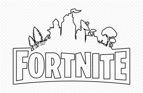 HD Black Outline Fortnite Logo Silhouette PNG | Citypng