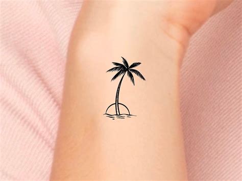 Palm Tree Temporary Tattoo / Small Palm Tree Tattoo / Tiny Palm Tree ...