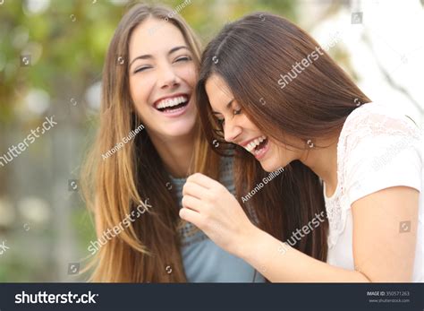 Two Happy Woman Friends Laughing Together Stock Photo 350571263 | Shutterstock