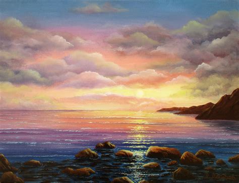 "SEASCAPE, LAST LIGHT 2" by Debra Dickson. Paintings for Sale ...