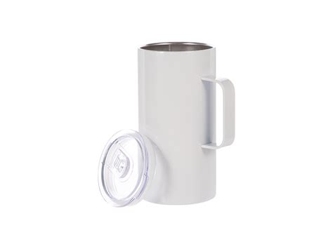 20oz/600ml Stainless Steel Mug with Handle & Slide Lid (White) (10/pack)-BestSub - Sublimation ...