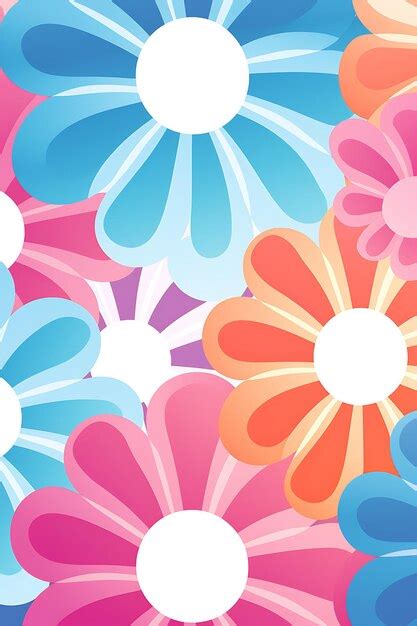 Premium AI Image | Retro 70s Flower Pattern