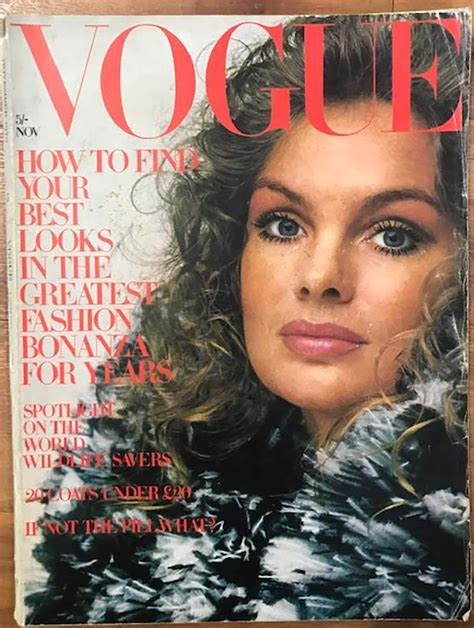 Vogue Uk Nov 1970 Jean Shrimpton Cover British Original Vintage Retro Fashion Magazine Pattie ...
