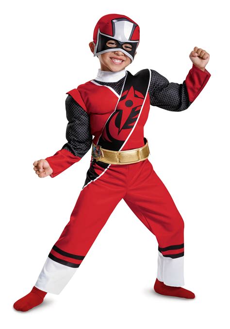 Red Ranger Ninja Steel Toddler Muscle Costume for Boys