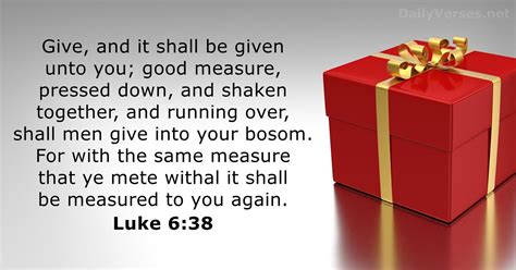 December 14, 2020 - Bible verse of the day (KJV) - Luke 6:38 ...