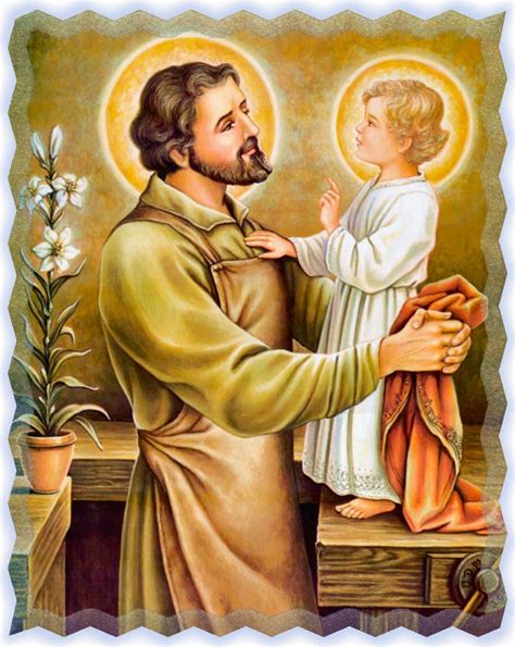 San José con el Niño Jesús en el taller de carpintería-----------SCALLOP EDGED IMAGE | Art | St ...