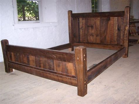 rustic wood headboards | ... Rustic Bed Frame Brown Wooden Style White ...