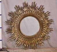 Large round mirror with composite sunburst frame; 336-3377 - R.H. Lee & Co. Auctioneers