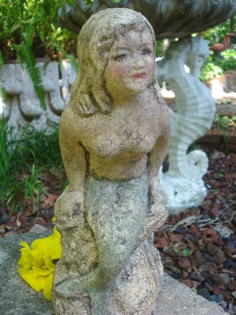 Vintage Cement Mermaid Garden Statue Goddess of Sea | Garden statues, Fairy statues, Statue