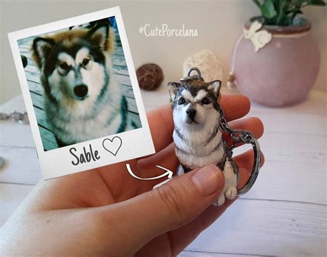 Husky Keychain Husky Portrait Custom Dog Gifts Doglovers - Etsy