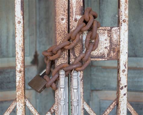 Outside Prison Gate With A Locked Chain Stock Image - Image of gate ...