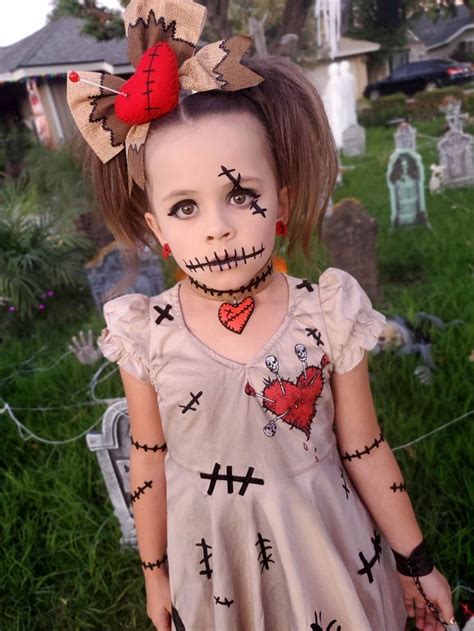 Kids Voodoo Doll makeup 🖤 🖤 Halloween Make Up, Scary Doll Makeup, Doll Makeup Halloween, Scary ...