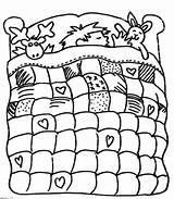 Boy In Bed With quilt coloring page sketch template