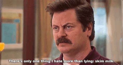 When Ron voiced his feelings about lying and milk. | 24 Times "Parks & Rec" Made You Laugh ...
