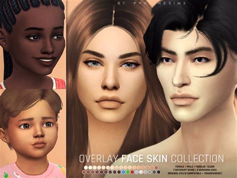 Pralinesims' Overlay Face Skin Collection | Sims 4 cc skin, The sims 4 skin, Sims 4 children