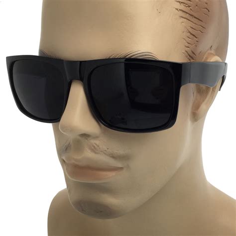 grinderPUNCH MENS SUPER Dark Black Lens Sunglasses Square Oversized Mob ...