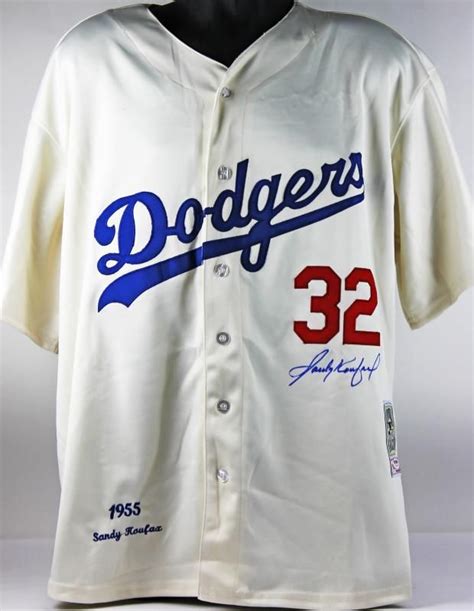 Lot Detail - Sandy Koufax Signed Vintage Style Brooklyn Dodgers Jersey (PSA/DNA)