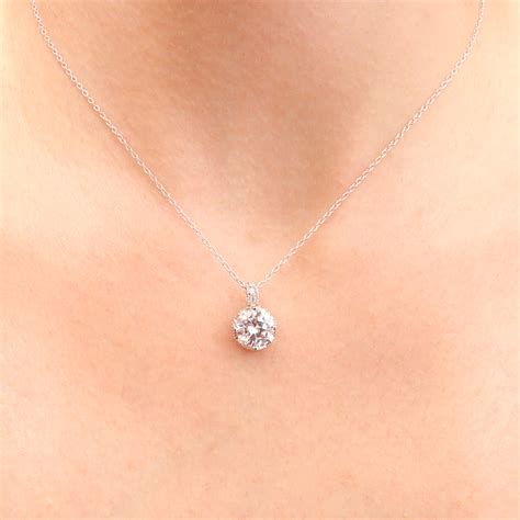 Sterling Silver Simple Round CZ Pendant Necklace SSTP00853