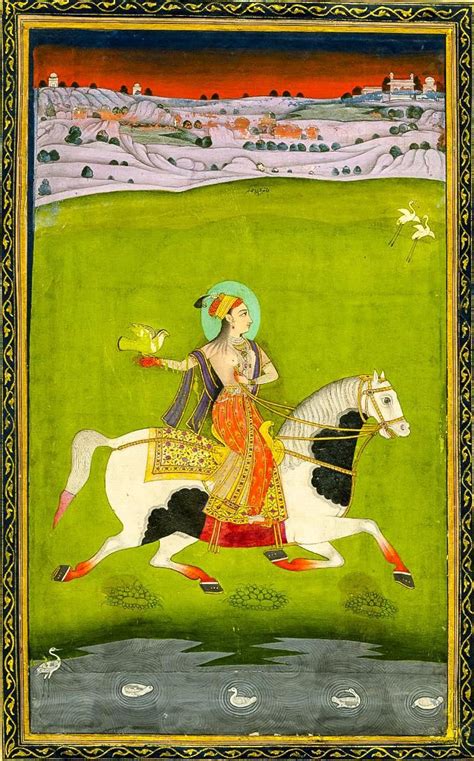 Chand Bibi Hawking. Deccan, 1750. British Museum. Mughal Miniature Paintings, Mughal Paintings ...