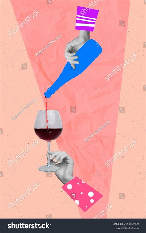 Artwork Photo Collage Hand Holding Wine Stock Photo 2253864909 | Shutterstock