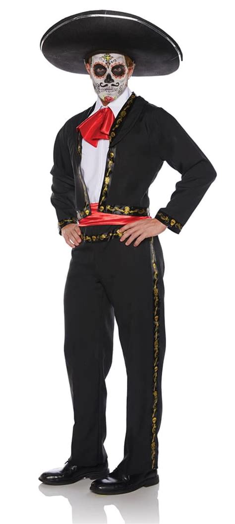 Skull Mariachi Men's Adult Halloween Costume, One Size, (42-46 ...