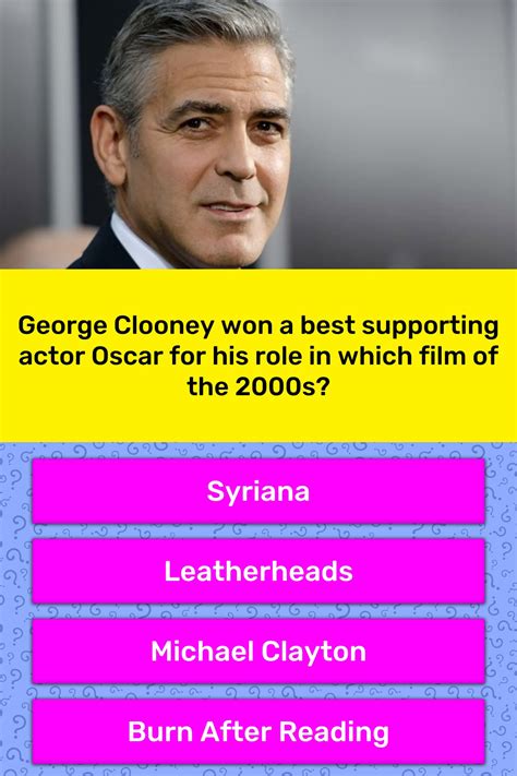 George Clooney won a best supporting... | Trivia Answers | QuizzClub