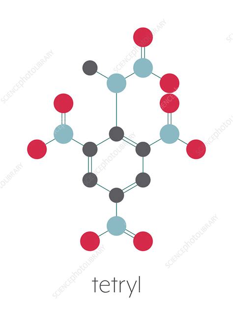 Tetryl explosive molecule, illustration - Stock Image - F030/0365 - Science Photo Library