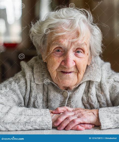 Portrait of a Very Old Woman. Stock Photo - Image of isolated, head ...