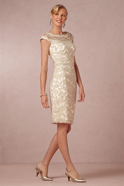 2014 New Knee length Mother of the Bride Dresses Sheath Scoop High Quality Stain With Lace Cap ...