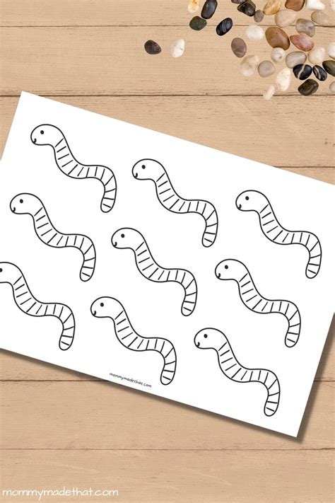 Super Cute Free Worm Templates and Outline Printables