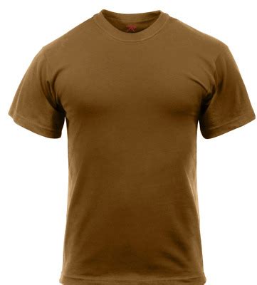 Rothco 6848 Solid Color Poly/Cotton Military T-Shirt - Brown | eBay