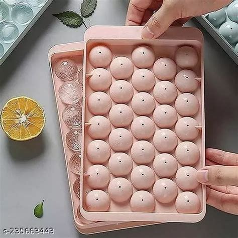 Plastic Round BPA Free Reusable Ice Cube Tray / 33 Grid Mini Circle Making Sphere Ice Ball Mold ...