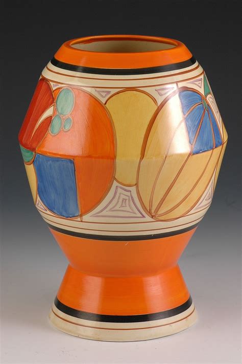 Clarice Cliff 365 Shape Vase - Melon Pattern - Bizarre marked - 1930 Clarice Cliff, Deco Font ...