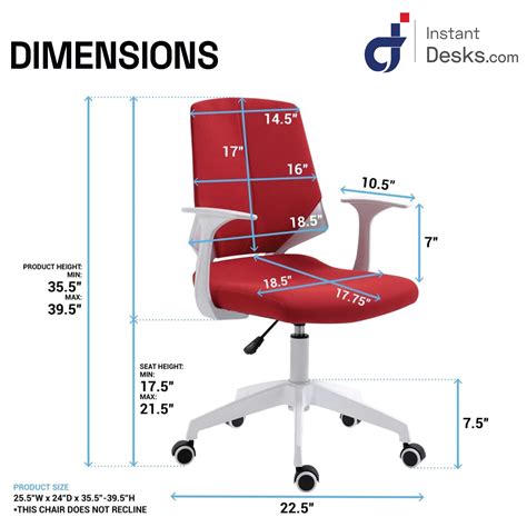 Height Adjustable Mid Back Office Chair – Instant Desks