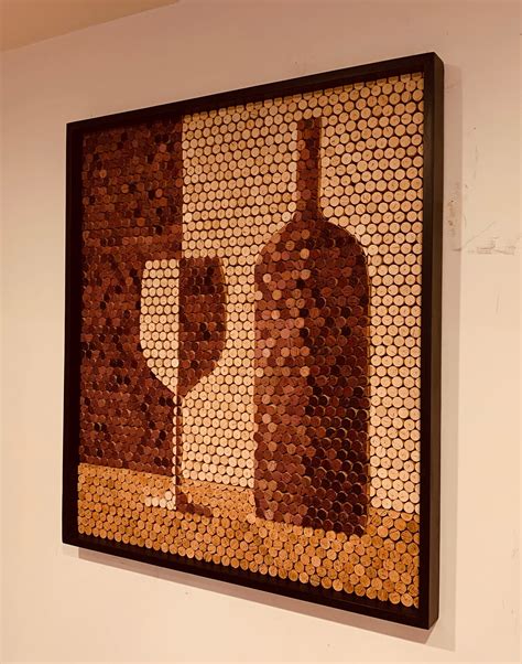 Recycled Wine Cork Wine Glass Wine Bottle Mosaic Wine Cellar Art Hotel ...