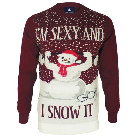 Mens Threadbare Christmas Jumper Xmas Novelty Funny Sweater Santa Elf ...