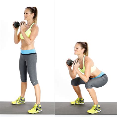 Goblet Squats | How to Do Different Squat Variations | POPSUGAR Fitness Photo 4