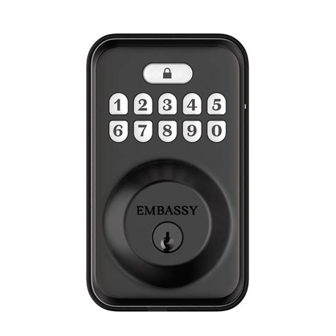 Keyless Entry Electronic Door Lock with Illuminated Antimicrobial Keypad and Security Deadbolt ...