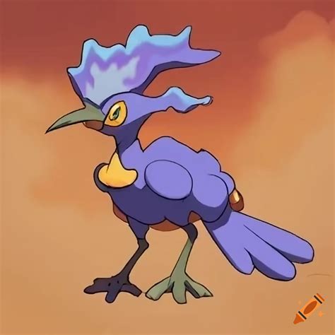 Ground-type fire-type pokemon roadrunner with flame on his head and stoney legs 2nd evolution on ...