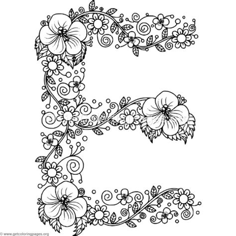 floral alphabet coloring pages – Page 3 – GetColoringPages.org Letter A Coloring Pages, Coloring ...