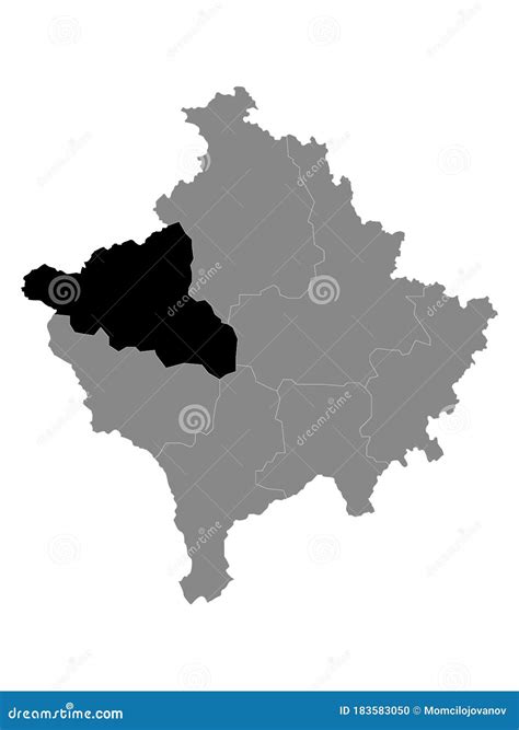 District Of Ferizaj Republic Of Kosovo And Metohija, Districts Of Kosovo, Republic Of Serbia Map ...