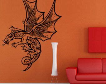 Wall decal vinyl art decor sticker design dragon reptile fire ancient animal wings lizard ...