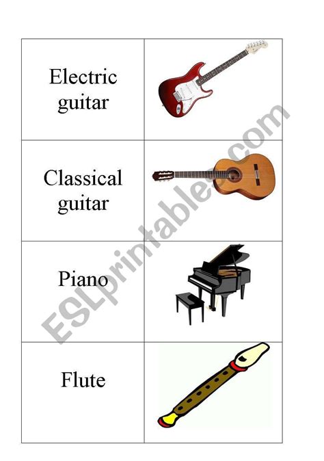 instruments flashcards 2 - ESL worksheet by levelmoia